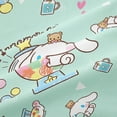 thumbnail image 3 of Juego de cama con edredón de 3 piezas con dibujos animados de Cinnamoroll, color verde, tamaño Twin, 3 of 8