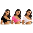 thumbnail image 4 of IEFiEL desfile de moda para mujeres Club Tops malla transparente busto abierto danza del vientre camisetas de gimnasia para ropa Sexy para discoteca, 4 of 5