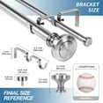 thumbnail image 3 of Urbanest Semplice Manhattan 1" 5/8" Double Drapery Curtain Window Rod Set - 28" to 48", Brushed Steel, 3 of 6