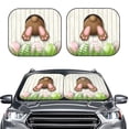 thumbnail image 2 of Balery Brown Bunny Bottom And Easter Eggs Parasol para parabrisas de coche de 2 piezas | Parasol plegable para parabrisas delantero de coche para la mayoría de sedanes-Medium, 2 of 6