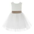 thumbnail image 2 of Ekidsbridal White Backless Lace V-Back Formal Photoshoot Dresses for Flower Girls Toddlers Dance Recital 206T 4, 2 of 3
