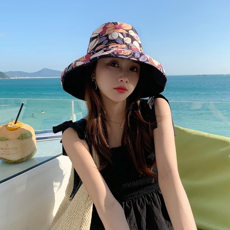 Zhengup Women Summer Sun Hat Wide Brim Wired Edge Floral  display picture 2