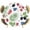 White, variant on Botanical Fruit Round Tablecloth 45-54 Inch Round Fitted Table Cloth with Elastic Edge, Retro Blueberry Raspberry Leaves Black Waterproof Table Cover Protector for Outdoor Picnic Party Dining