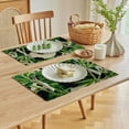 thumbnail image 5 of Shiartex 4pcs Panda Bear Bamboo Leaves Linen Placemat Set for Indoor Outdoor Table Decoration, Perfect for Birthday Parties, Christmas, and Restaurants 18x12in, 5 of 8