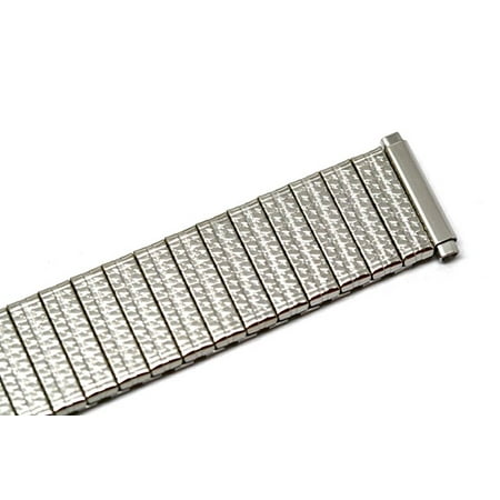 Speidel Silver Bands - SPEIDEL 16-19MM SHORT SILVER TWIST O FLEX METAL EXPANSION STRAP WATCH BAND