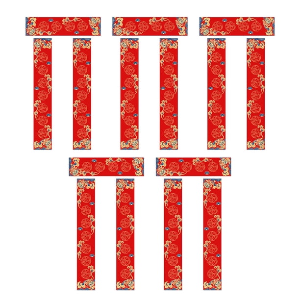 5 juegos de papel para puertas Chunlian en blanco (17 x 104 cm), decoración para escribir a mano, color rojo Estilo G