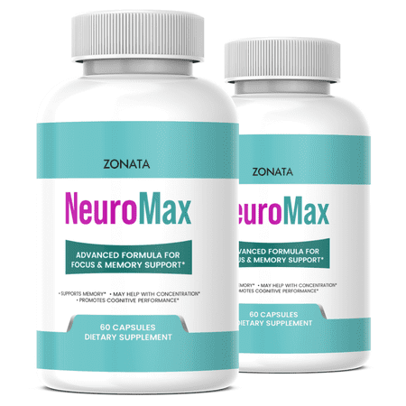 (2 Pack) Neuro Max Brain and Memory Support Supplement, Neuro Max Pills Premium Formula - 120 Count