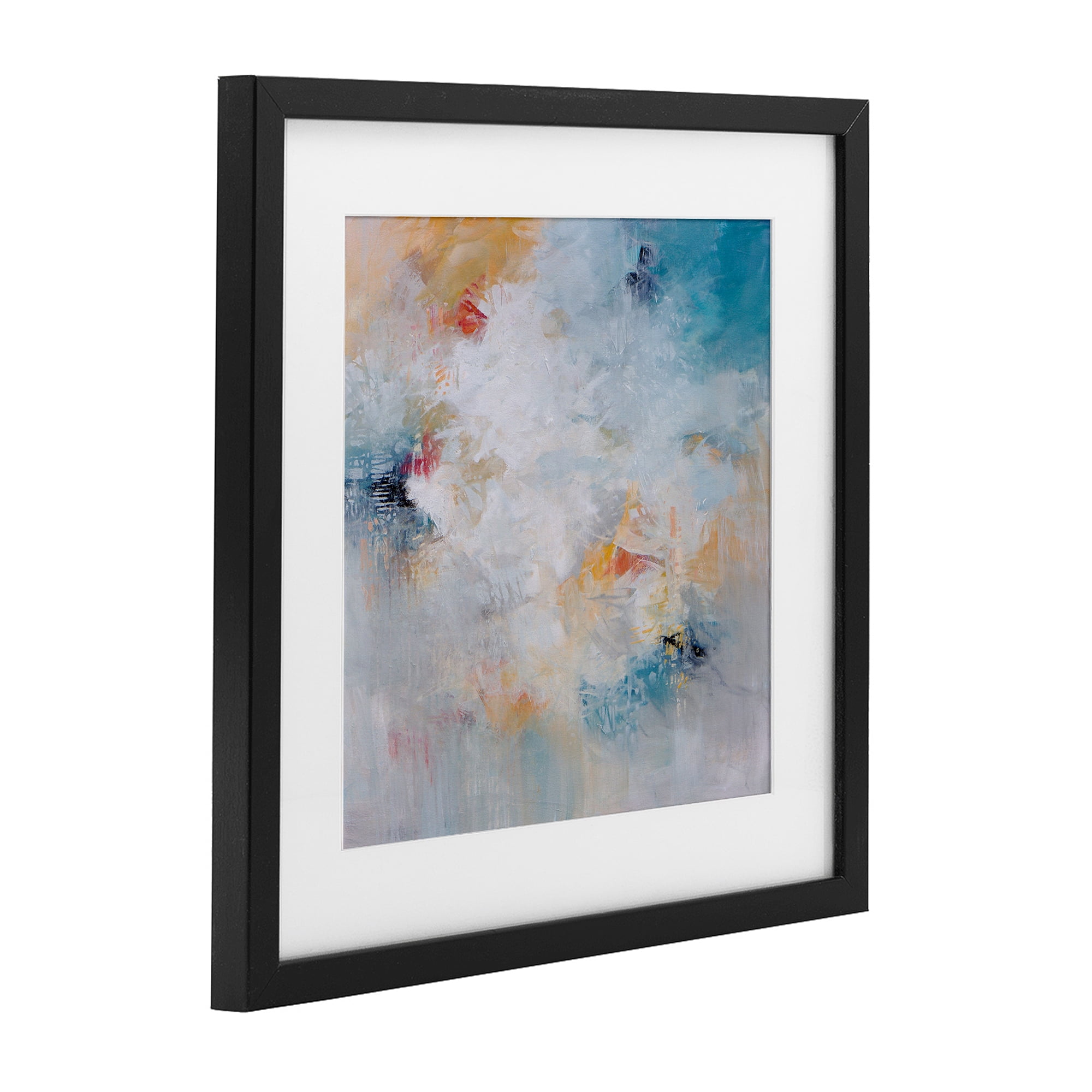 Veiled Dance Abstraction Black Framed Print Under Glass, design by Karen Hale