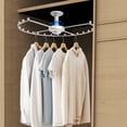 thumbnail image 6 of 360° Rotating Round Closet Rod, Silvery White Clothes Hanger Rack Space Saving Round Metal Hanger Storage Organizer for Wardrobes/Cloakroom/Laundry Room, 6 of 24