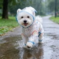 thumbnail image 4 of Tuvgenk Pet Raincoat Four Leg Waterproof Outerwear for Canine Outdoor Walking hooded design defends rainy windy days, 4 of 6
