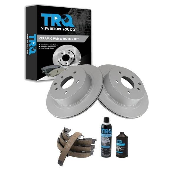 TRQ Rear Brake Pad & Rotor Kit BKA35029 Fits Select 2003-2005 Nissan 350Z , 2003-2005 INFINITI G35