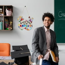 Hemoton Classroom Hanging Sign Wooden Wall Decorations Painter Art Palette Hanging Wood Signs For Home Decor For DIY Crafts Ornaments Wooden Door Signs