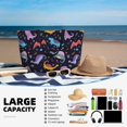 thumbnail image 5 of Pofeuu Cartoon Dinosaur Print Beach Bag,Waterproof Sandproof Beach Tote Bag, Large Capacity Foldable Beach Bags for Women, 5 of 7