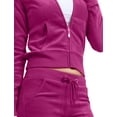 thumbnail image 5 of J. METHOD Women’s Tracksuit Set Casual 2 Piece Outfit Slim Fit Velour Velvet Zip Up Hoodie Jacket Top and Sweatpants Sweatsuit NEWTS03 Mulberry M, 5 of 6