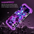thumbnail image 6 of Casetego for Samsung Galaxy A16 5G Case,Glow in The Dark Three Layer Heavy Duty Shockproof Protection Hard Plastic Bumper+Soft Silicone Protective Case,Dark Purple Butterfly, 6 of 8