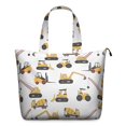 thumbnail image 1 of Grand Sac de Voyage avec Motifs de Camion de Dessin Animé et Camion de Pompiers Sac de Week-End Léger avec Sangle Réglable Multiples Poches, Idéal pour Gym, Randonnée et Voyages d'Affaires, 1 of 5