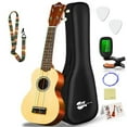 thumbnail image 1 of Everjoys Soprano Ukulele Beginner Pack-21 Inch w/Rainbow String Free Online Lesson Gig Bag Fast Learn Songbook Digital Tuner Pick All in One Kit, 1 of 4