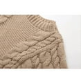 thumbnail image 5 of Hpapadks Fall Sweaters for Women Oversized Crewneck Flared Sleeve Solid Loose Pullover Knitted Sweaters Cable Knit Sweater Women Khaki L, 5 of 7
