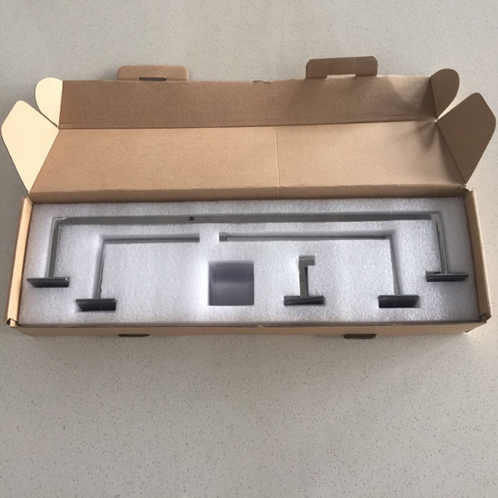 Kepooman Towel Rack Set, Towel Bar Holder Rack Robe Hook Tissue, Silver Kepooman Towel Rack Set, Towel Bar Holder Rack Robe Hook Tissue, Silver