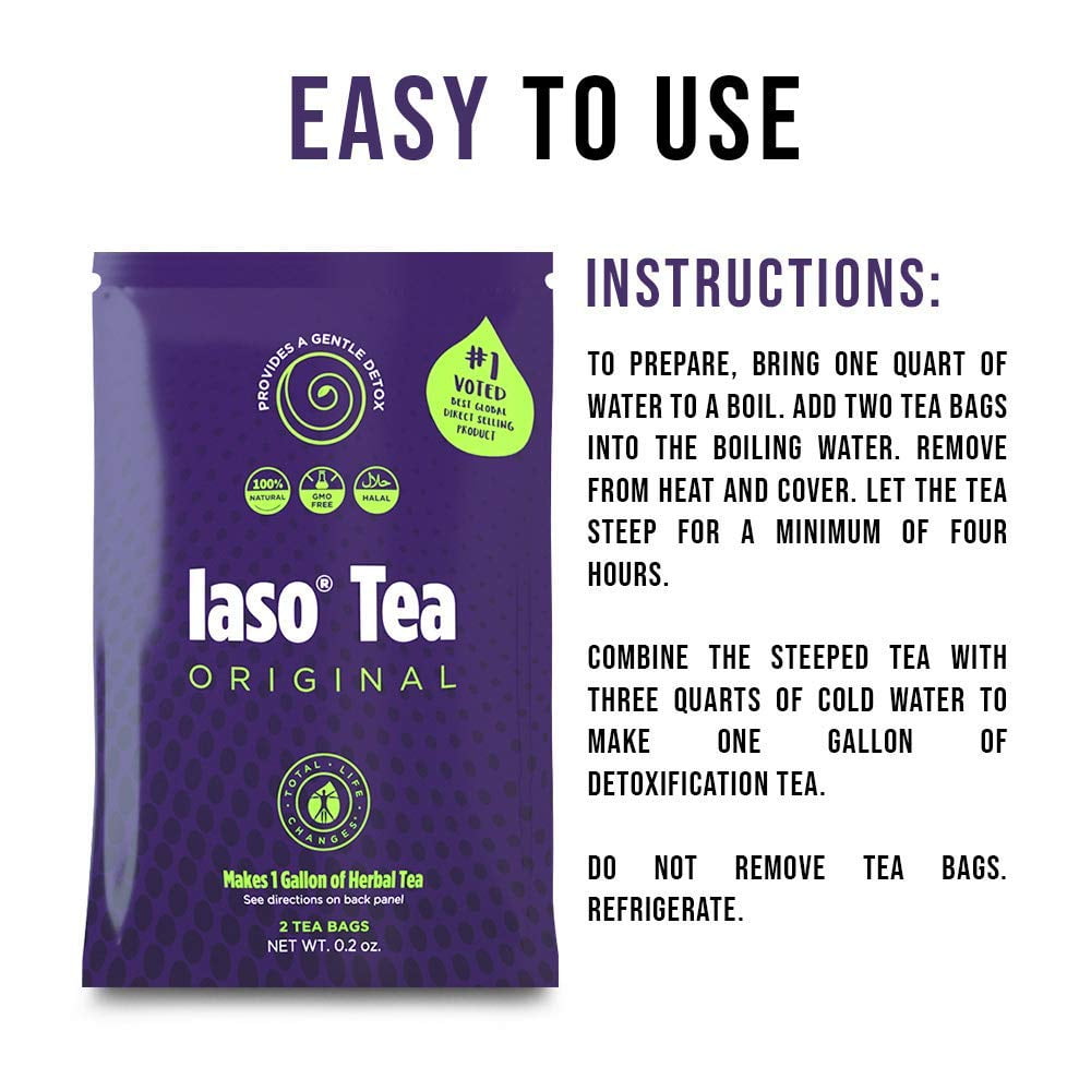 TLC Total Life Changes IASO Natural Herbal Detox Tea Bags - Five Pack -  Walmart.com