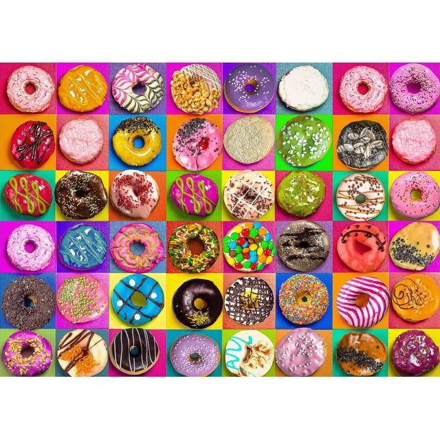 Nattork Rompecabezas De 500 Piezas para Adultos Familias (Donuts) Las Piezas Encajan Perfectamente
