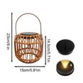 thumbnail image 3 of 2Pcs Solar Outdoor Rattan Lantern Hanging Light, Decorative Patio Garden Backyard Lamp with Woven Wicker Design, Weatherproof Hanging Lighting for Camping & Outdoor Night Ambiance, 5.9"x10", 3 of 6