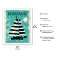 thumbnail image 2 of Hawaii - Sailboat Sunset - Vintage Travel Poster c.1960 - Fine Art Matte Paper Print (Unframed) 16x20in, 2 of 4