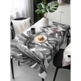 thumbnail image 2 of Grey Black Leaves Rectangle Tablecloth, Summer Botanical Watercolor Leaf Waterproof & StainResistant Tablecloth, Washable Oil-proof Table Cover for Dining/Party/Wedding/Camping/Buffet 60x120 In, 2 of 9