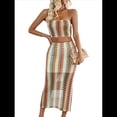 thumbnail image 3 of Conjunto de Dos Piezas de Vestido Tubo con Rayas de Colores para Mujer de Verano Amarillo XL, 3 of 10