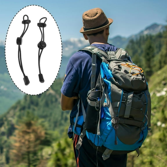 WHAMVOX 2pcs Durable Backpack Stick Holder Walking Pole Fixing Rope Hiking Bag Rope Mountaineering Stick Holder Adjustable Pole Holder