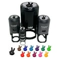 thumbnail image 1 of Peace Hand Sign Self-Inking Rubber Stamp Ink Stamper - Dry Pad (No Ink) - Mini 1/2 Inch, 1 of 7