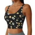 thumbnail image 2 of Fotbe Daisy Pattern Womens' Sports Bra Longline Wirefree Padded with Medium Support Sports Moisture-Wicking Workou Vest,Tank Top-Small, 2 of 7