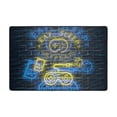 thumbnail image 1 of XMXT Non-Slip Area Rug, Game Motto Neon Font Print Polyester Rugs for Living Room, 72 x 48 inches Blue, 1 of 9