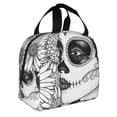 thumbnail image 2 of Disketp Floral Sugar Skull Portrait for Insulated Lunch Bag for Women and Men, Perfect for Work, Hiking, Picnic, 2 of 7
