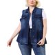 thumbnail image 1 of Women's Plus Size Jean Vest Button Down Turndown Collar Frayed Hem with Cargo Pocket Trucker Denim Vest Black Blue 1X, 1 of 7