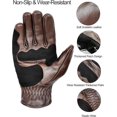 thumbnail image 3 of Goatskin Motorbike Gloves Mens Protection Motorcycle Leathers Full Finger All Season M, 3 of 4