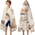 thumbnail image 3 of Shiba Inu Hooded Bath Towel，60"x35" for Ages 3 To 12 Kids, Quick Dry Lightweight Soft Microfiber Hood Beach Towel Cover Up for Kids, 3 of 7