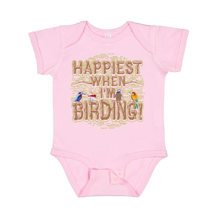 

Inktastic Bird Watching Happiest when Birding Gift Baby Boy or Baby Girl Bodysuit