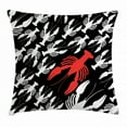 thumbnail image 1 of Lobster Throw Pillow Cushion Cover, Ocean Fauna Theme Group of Lobsters as Silhouette Shapes Pattern, Decorative Square Accent Pillow Case, 20 X 20 Inches, Black White and Vermilion, by Ambesonne, 1 of 2