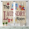 thumbnail image 3 of Laundry Room Curtains for Windows, Vintage Farmhouse Rustic Wash Dry Clothes Quotes Words Vintage Laundry Drapes Treatments for Kitchen Living Room Bedroom Bathroom Windows 2 Panels, 55x39 Inch, 3 of 4