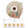 thumbnail image 6 of 13 Inch Round Placemats Set of 6, Easter Bunny Non Slip Heat Insulation PP Table Mats, Eggs Vintage Pink Daisy Spring Floral Butterfly Washable Place Mats for Kitchen Dining Party Table Decor, 6 of 7