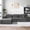 Gray, variant on Congermom 105" Modular L-Shape Sectional Sofa with Chaise & Pillows, Comfy Deep-Seat Cloud-Couch, Luxury Velvet Sectional for Living Room, Left Facing Chaise, Black