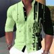 thumbnail image 1 of Camisa de hombre a cuadros/cuadros con gráfico geométrico de cuello alto para exteriores ropa de calle de manga larga moda casual de calle, 1 of 6
