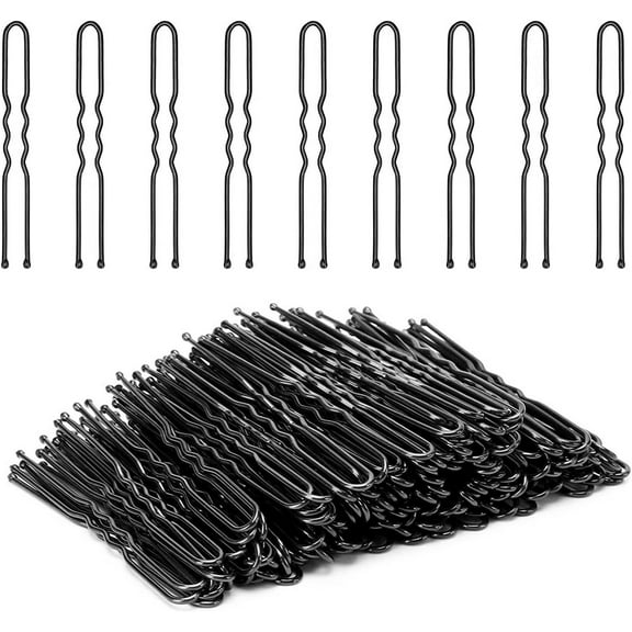 U Shaped Hair Pins,50 Count of Buns Pins Hairpins for Women Girls for Updos Ballet French Twists, Bobby Pins Hairgrip Hair Grip Hairclip Metal Hair Accessories 7cm/2.7in (Black)