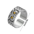 thumbnail image 5 of Jewelry On Clearance Temperament Cold Wind Personality Retro Hollow Owl Open Silver C, 5 of 5