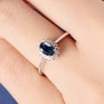 thumbnail image 2 of 2.20Ct Oval Cut Simulated Blue Sapphire Women's Engagement Ring 14k White Gold Plated 925 Silver, 2 of 4
