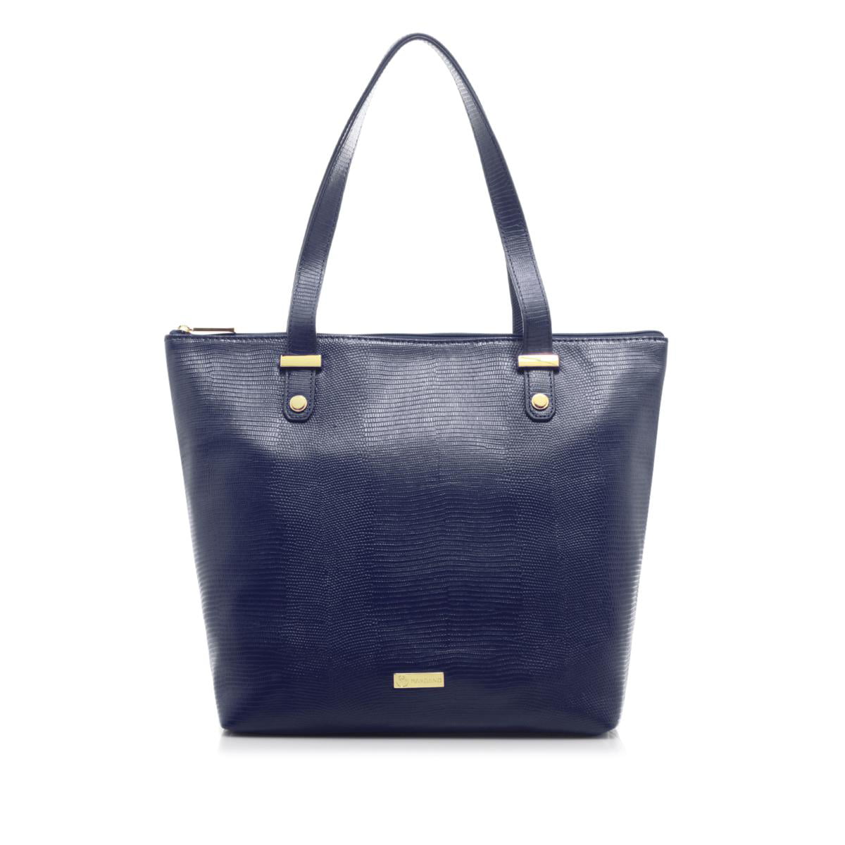 JOY Luxe Leather Lizard-Embossed City Collection Handbag with RFID French Blue