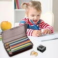 thumbnail image 2 of Yhmxh Plastic Pencil Box, Large Capacity Pencil Case, Pencil Boxs for Adults, Hard Crayon Box Storage with Snap-Tight Lid & Pencil Sharpener for Office Supplies(Black), 2 of 5