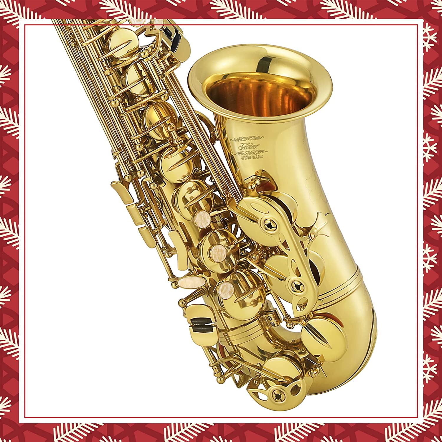 Eastar Sax Alto Saxophone Gold Lacquer Soccer Phone with Case Care