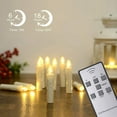 thumbnail image 3 of Christmas Tree Candles, 30 Pieces LED Candles Flameless Battery Operated Taper Candles with Remote Timer/Removable Clips/Waterproof Rings for Home Christmas Trees Decor, 3 of 5